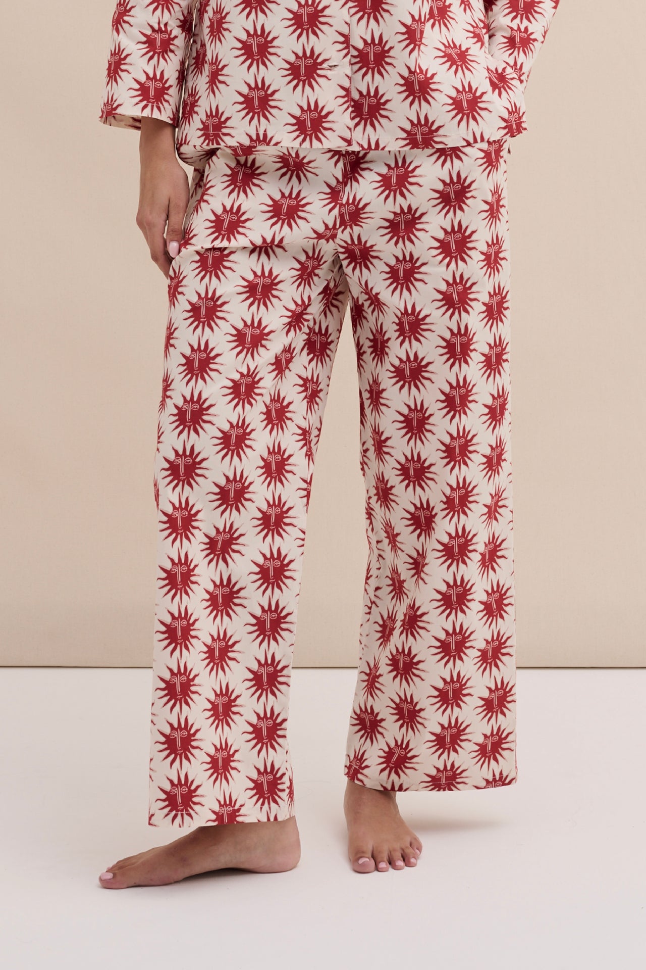 402 Trousers Helios Cream/Red