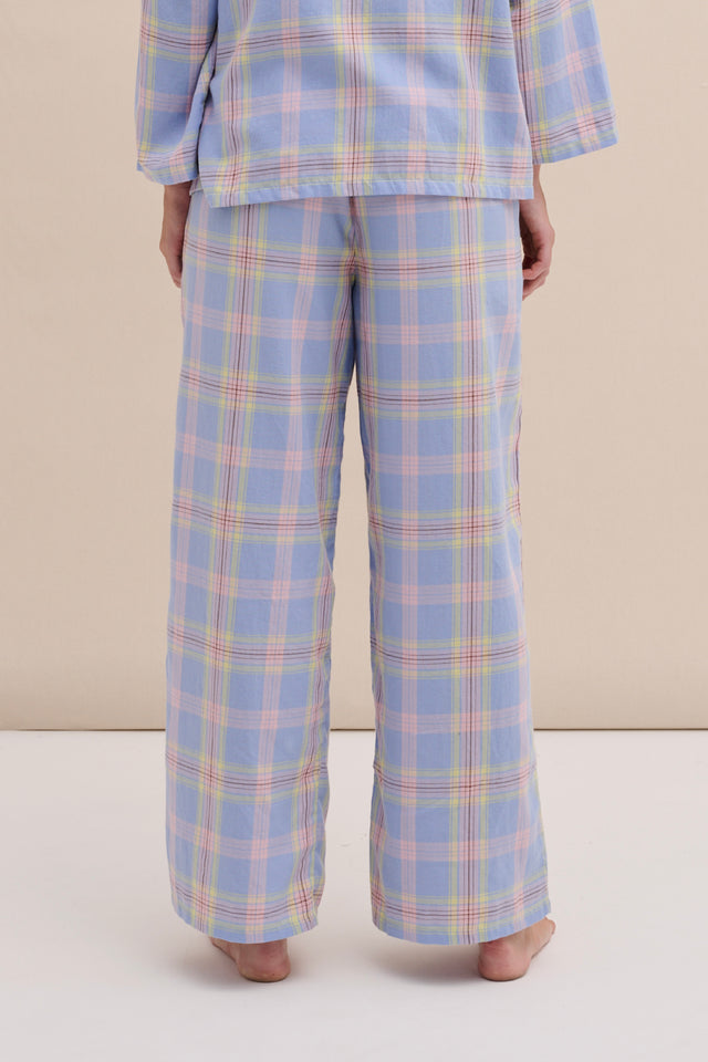 402 Trousers Lightweight Flannel Blue/Pink