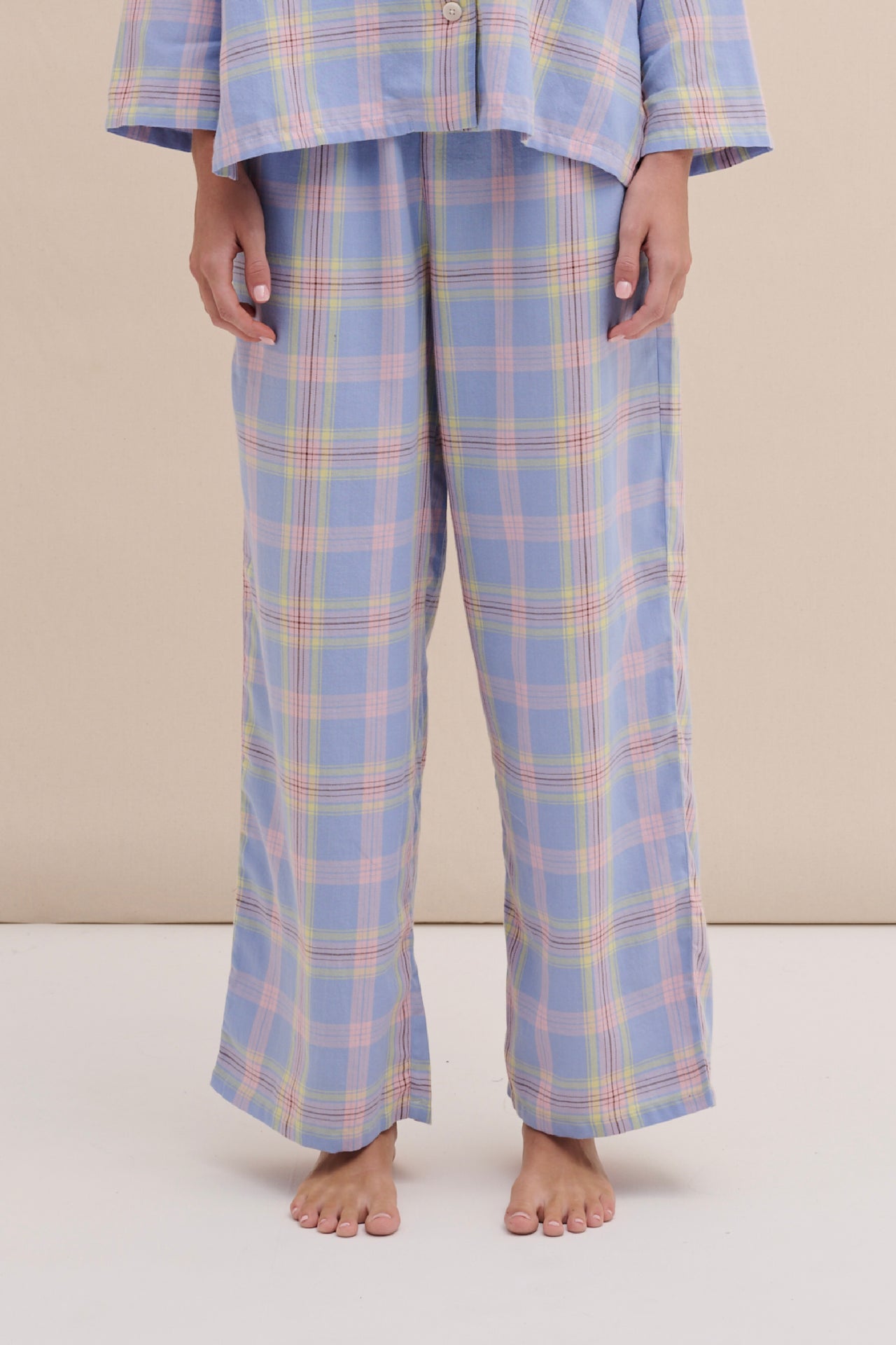 402 Trousers Lightweight Flannel Blue/Pink