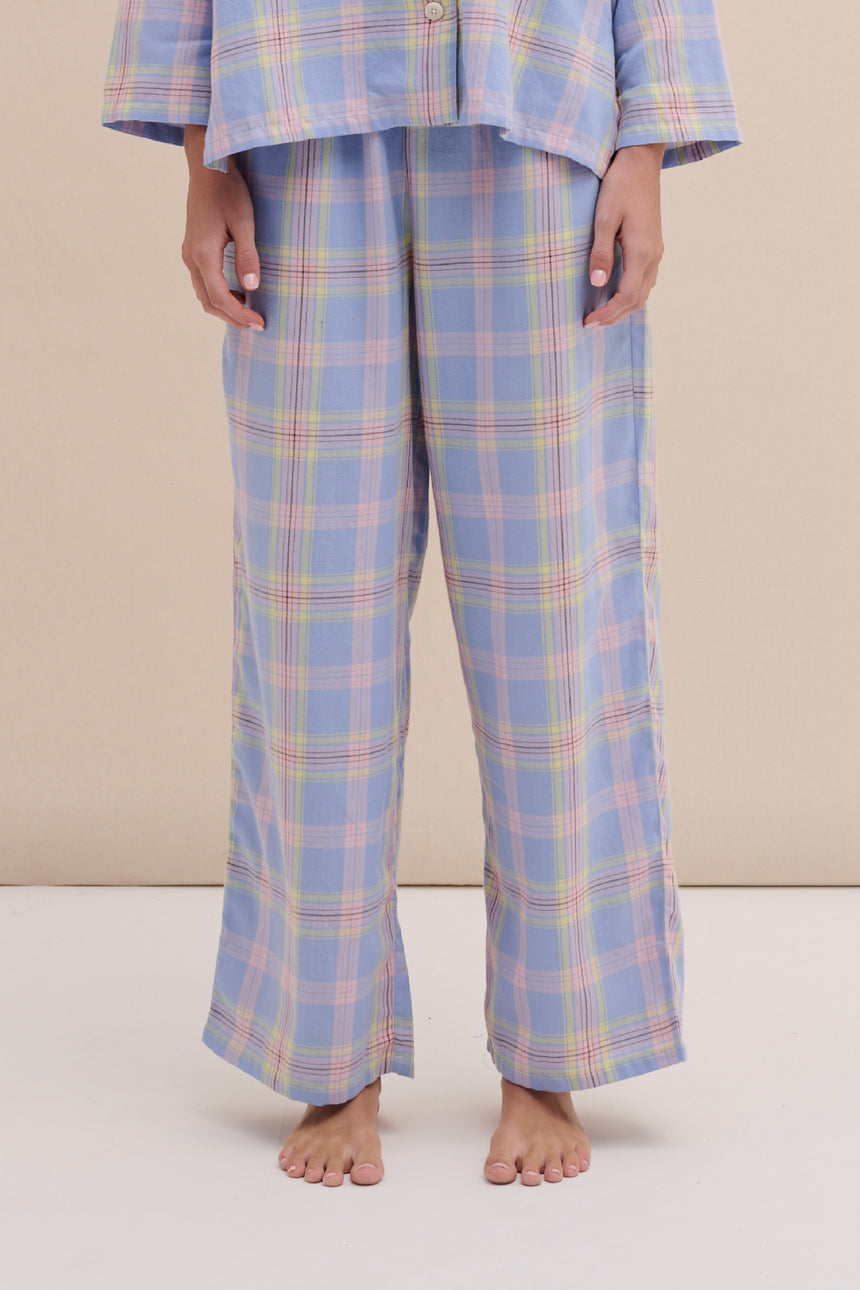 402 Trousers Lightweight Flannel Blue/Pink