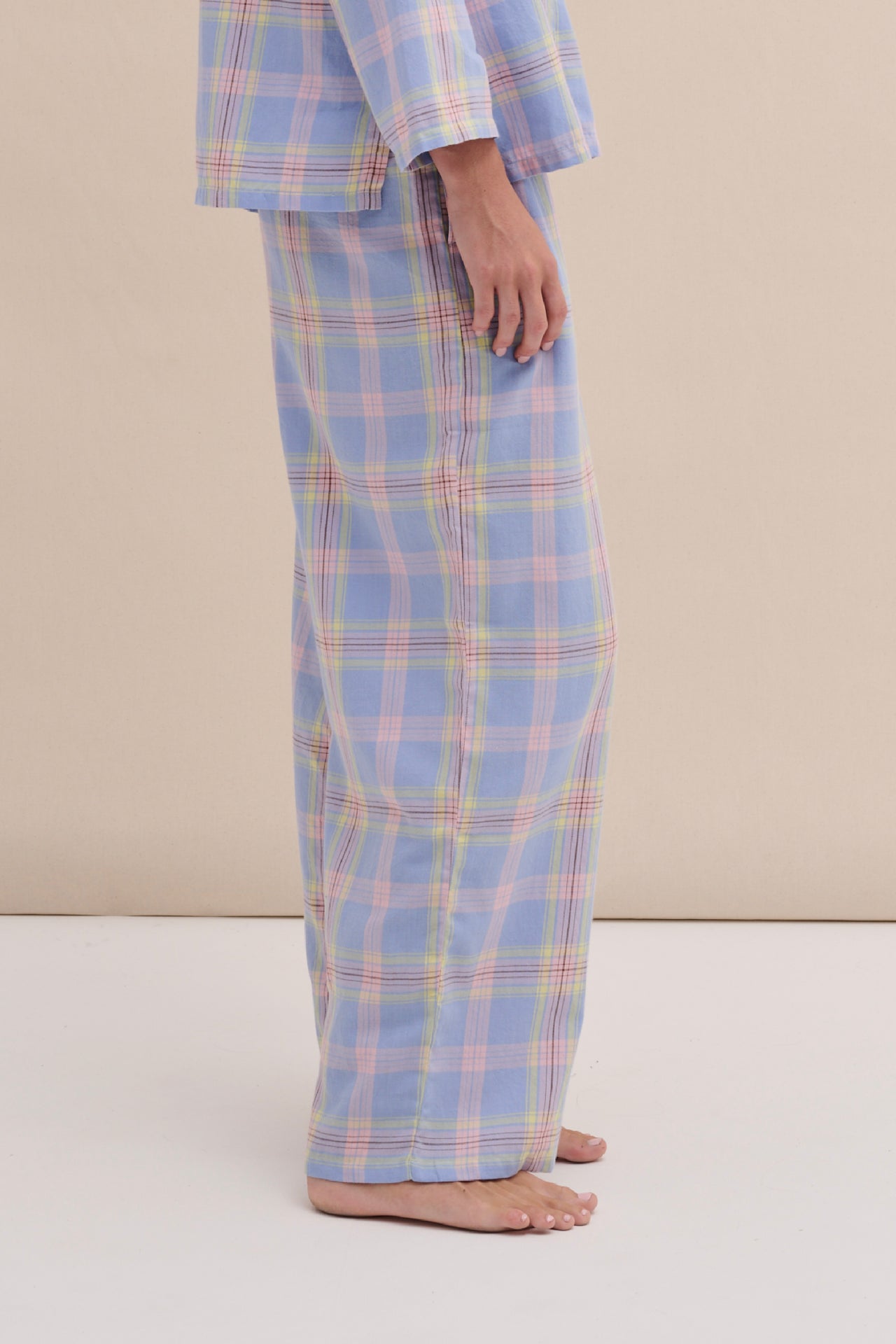 402 Trousers Lightweight Flannel Blue/Pink