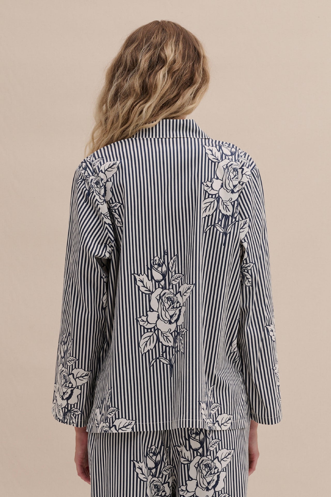 402 Shirt Pinstripe Rose Navy