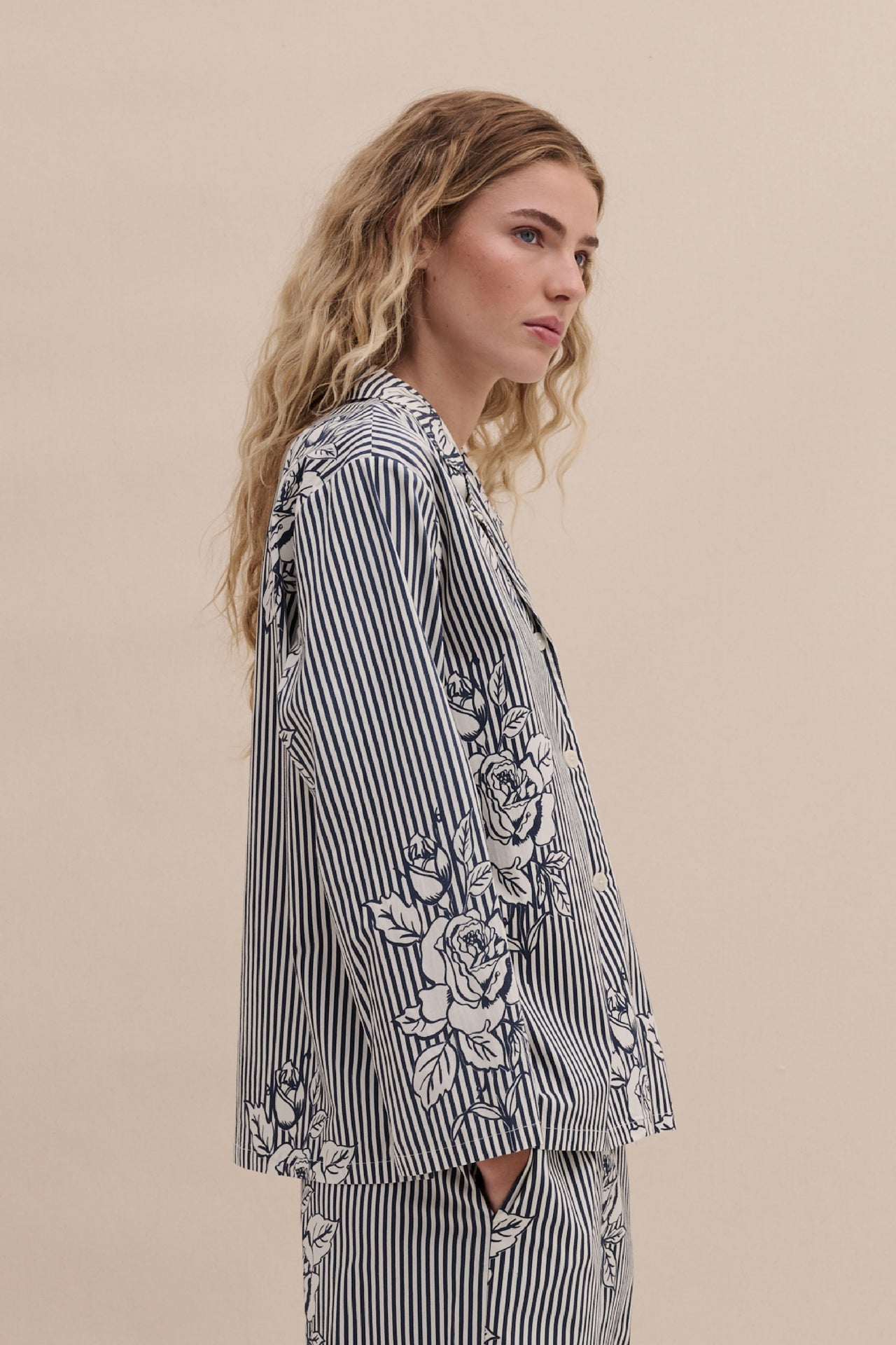 402 Shirt Pinstripe Rose Navy
