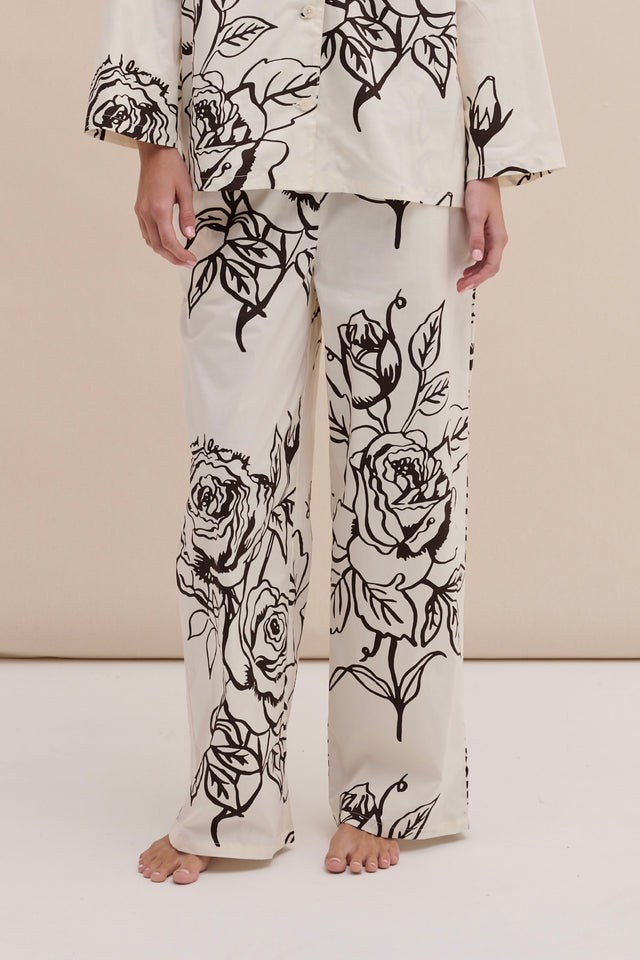 402 Trousers Rose Cream Brown
