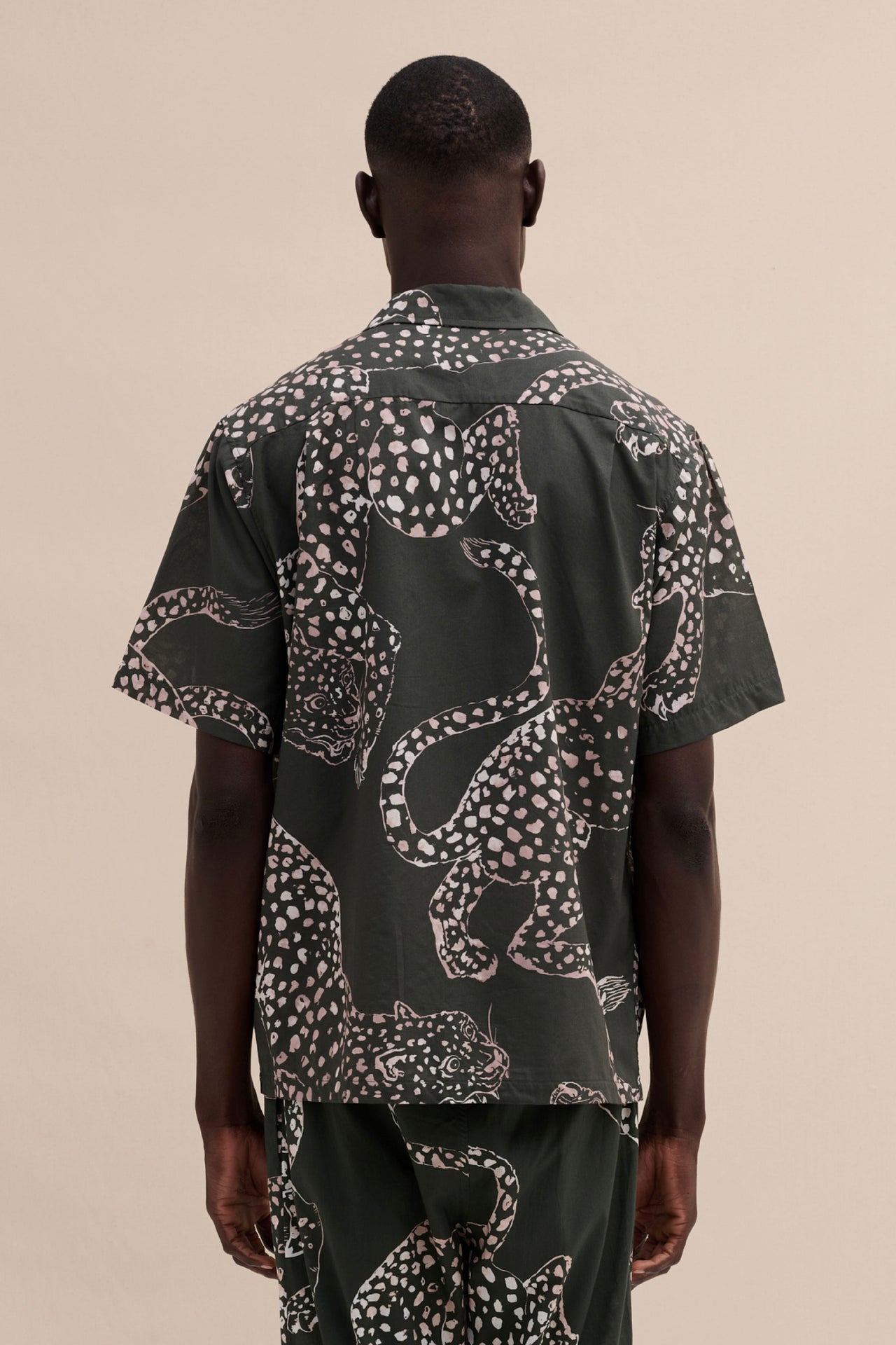 Men’s Cuban Pyjama Shirt The Jag Print Green