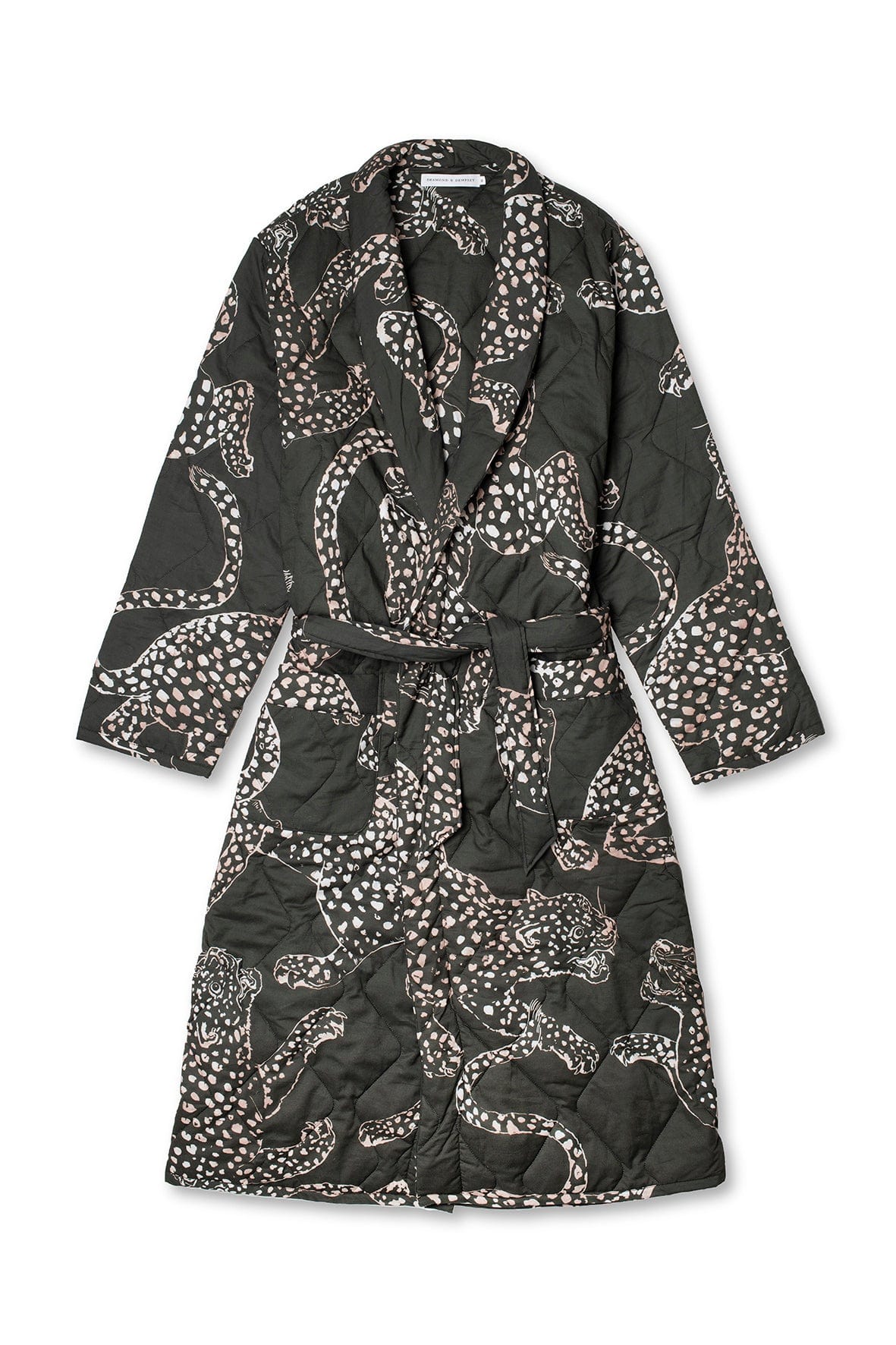 Quilted Robe The Jag Print Green