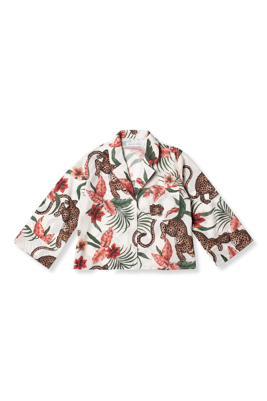 Women's Boxy Shirt Soleia Print Cream