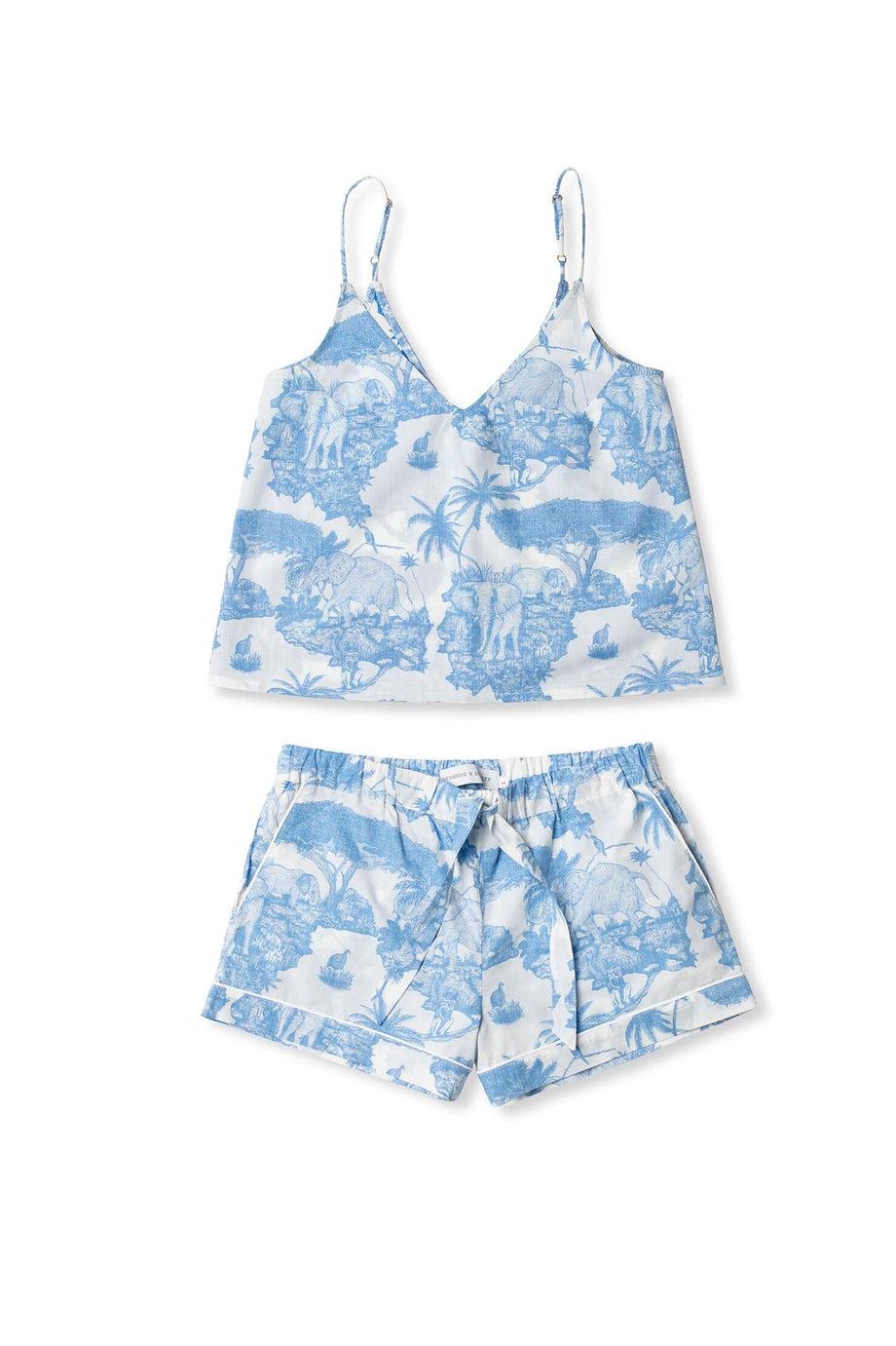 Cami Top and Shorts Set Loxodonta Print Blue – Desmond & Dempsey