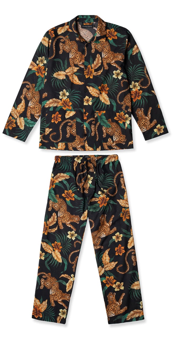 Men’s Pocket Pyjama Set Soleia Print Black/Yellow