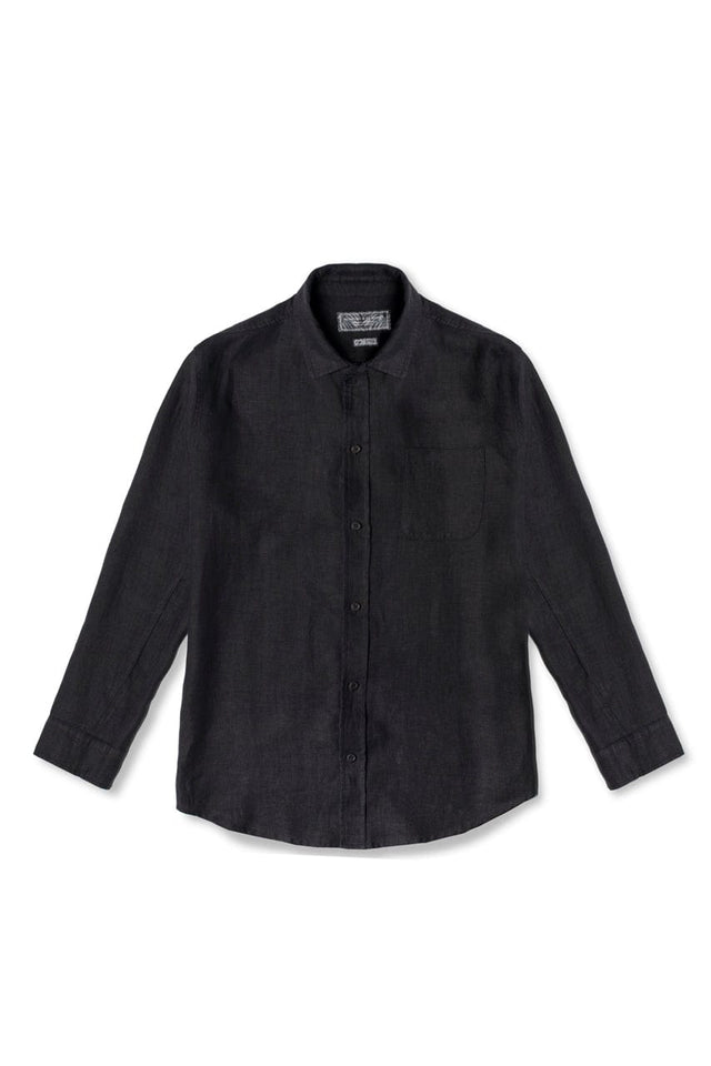 Lounge Shirt Black Linen
