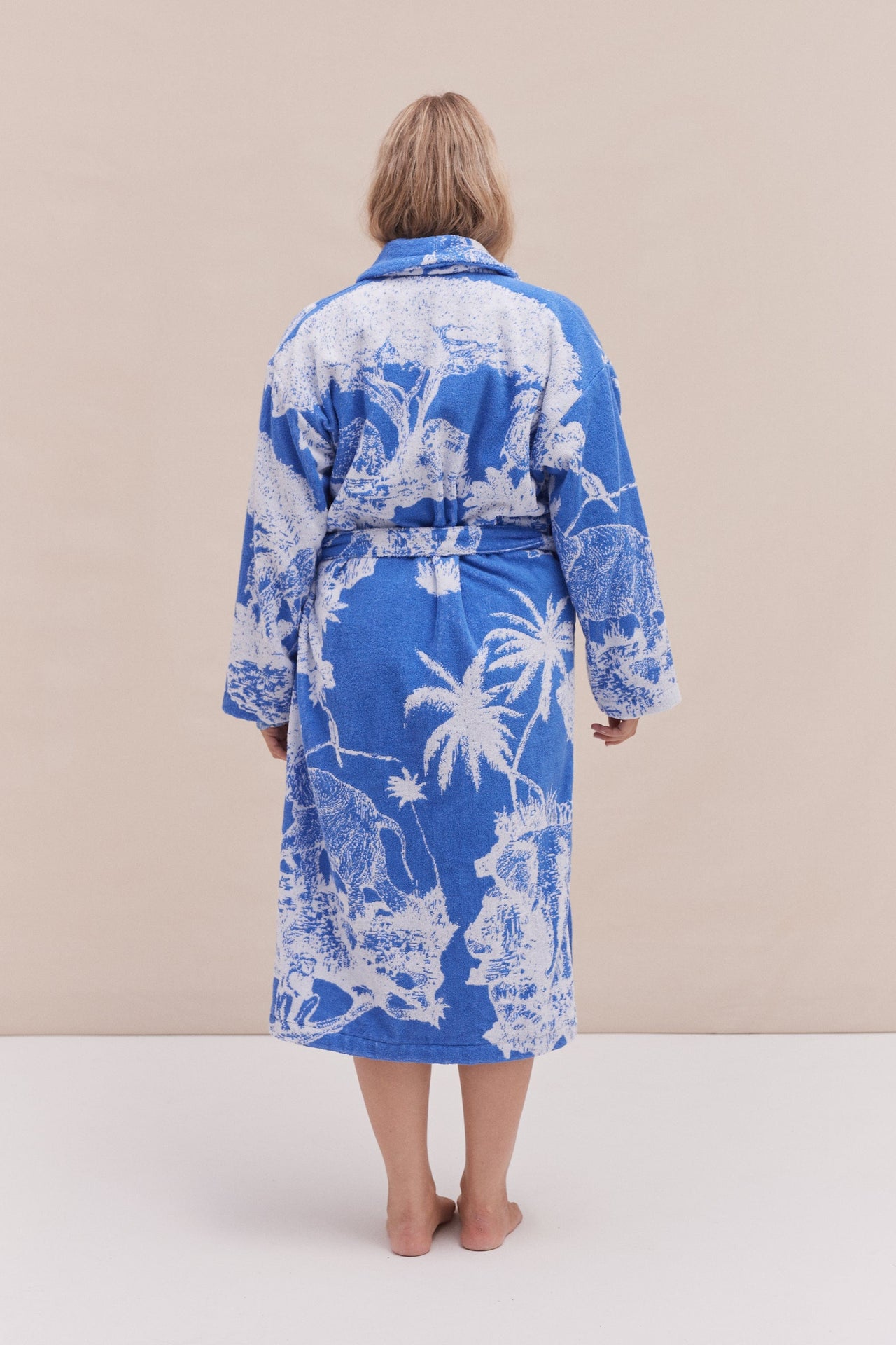 Unisex Towel Robe Loxodonta Print Blue