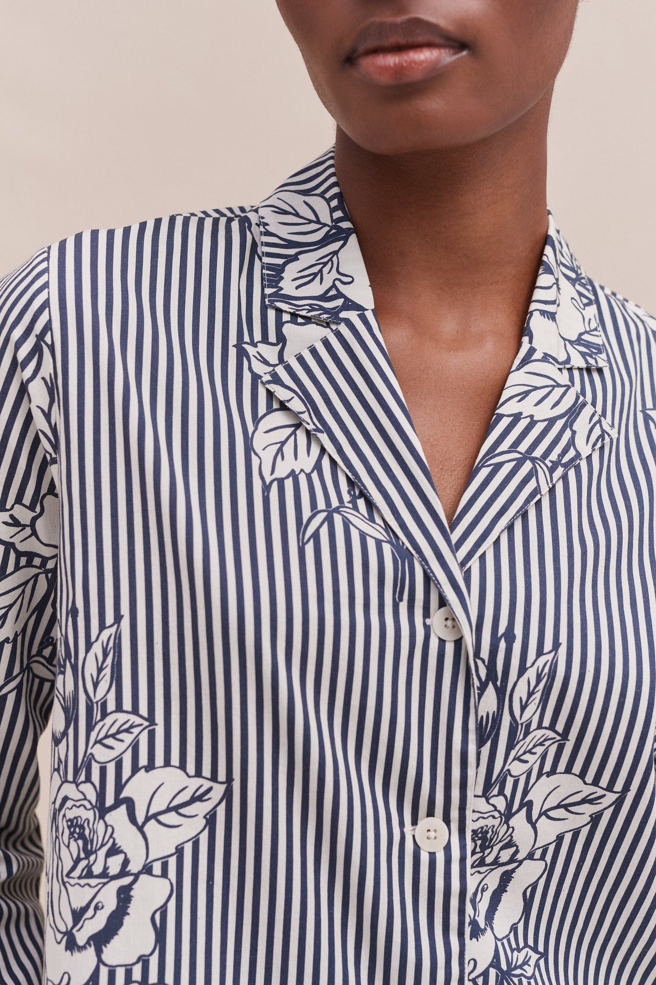 402 Shirt Pinstripe Rose Navy