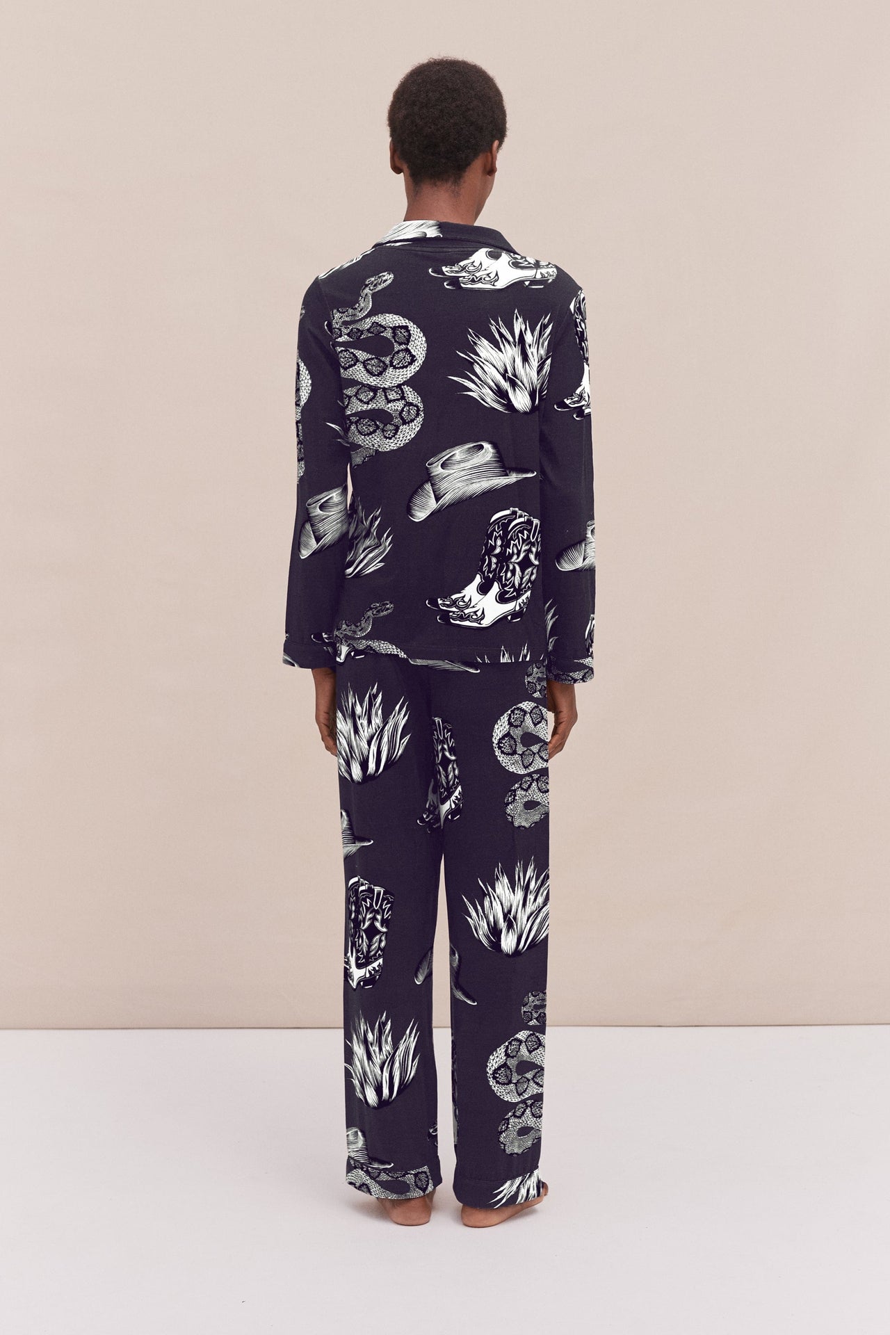 Lyocell Jersey Long Pyjama Set Wild Icons