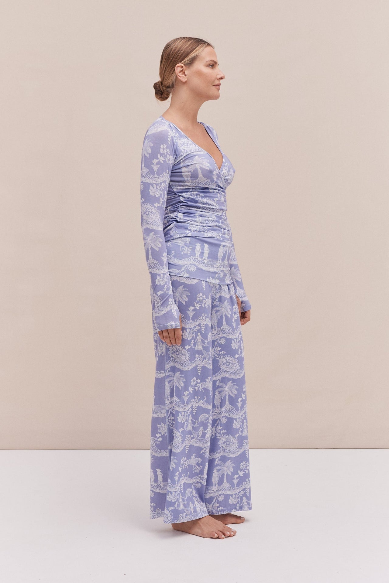 Lyocell Jersey Fold Over Trousers A Laced Dream Blue