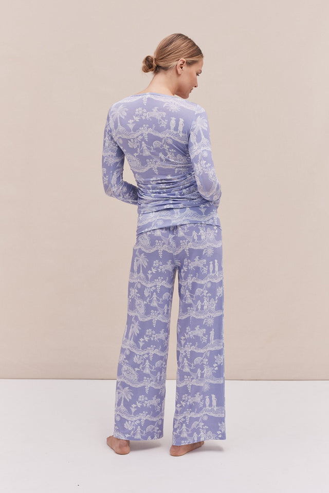 Lyocell Jersey Fold Over Trousers A Laced Dream Blue