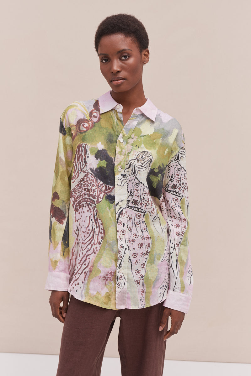 Unisex Lounge Shirt Dreamland Print Multi