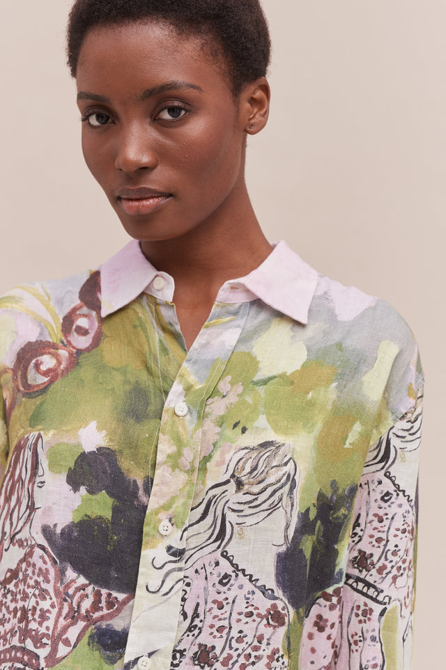 Unisex Lounge Shirt Dreamland Print Multi