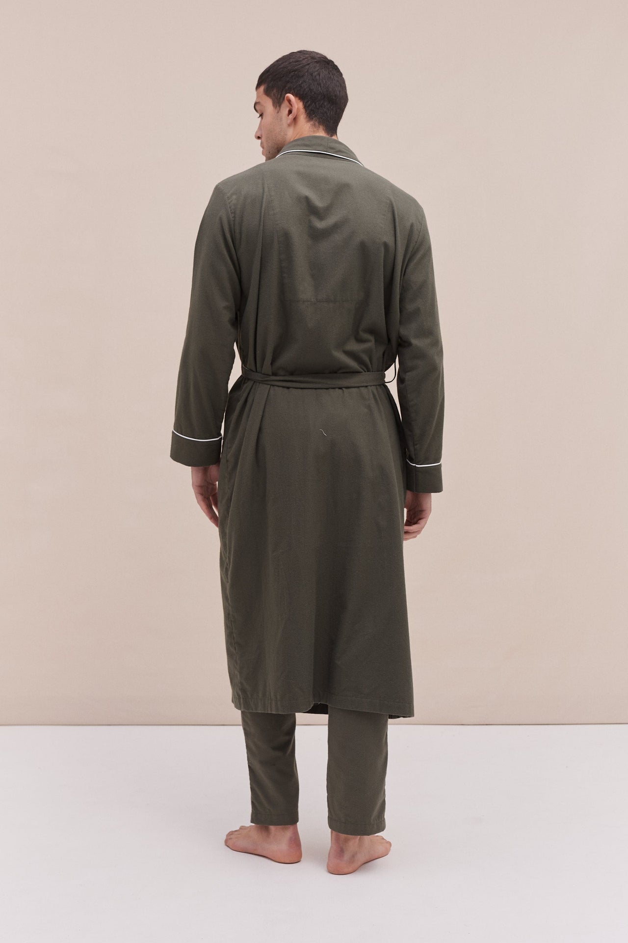 His Khaki Robe  | Luxury Brushed Cotton Robe