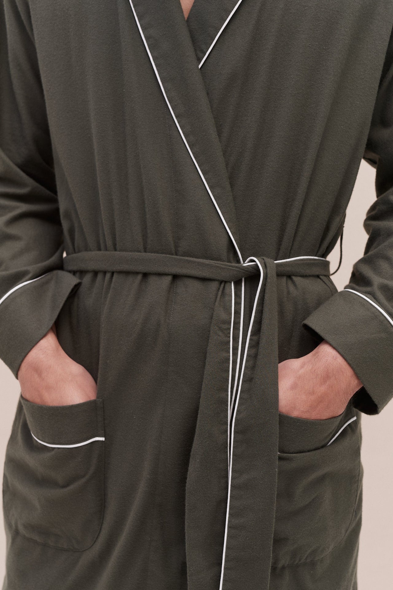 His Khaki Robe  | Luxury Brushed Cotton Robe