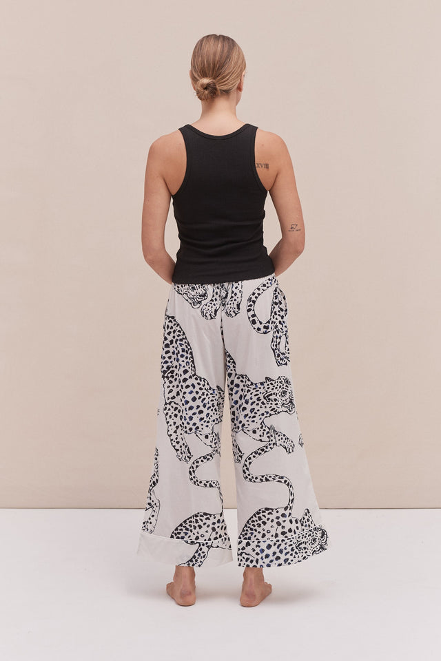 Tank Top & Wide Leg Trouser Set Black/The Jag Print Cream