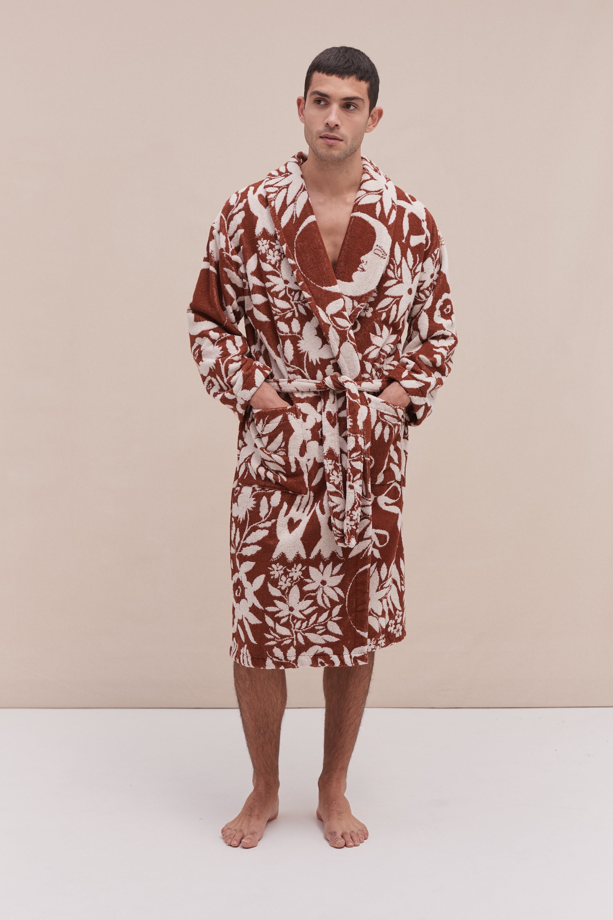 Towel Robe Idle Hands Mocha Cream
