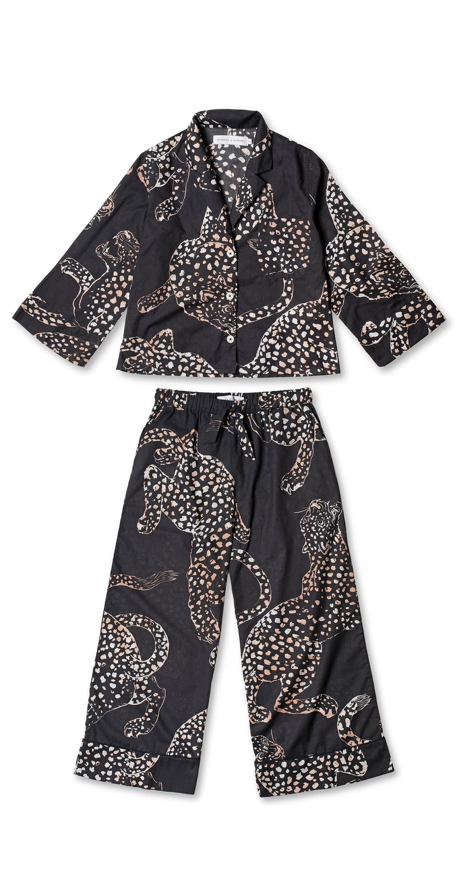 Boxy Shirt and Wide Leg Trouser Set The Jag Print Navy