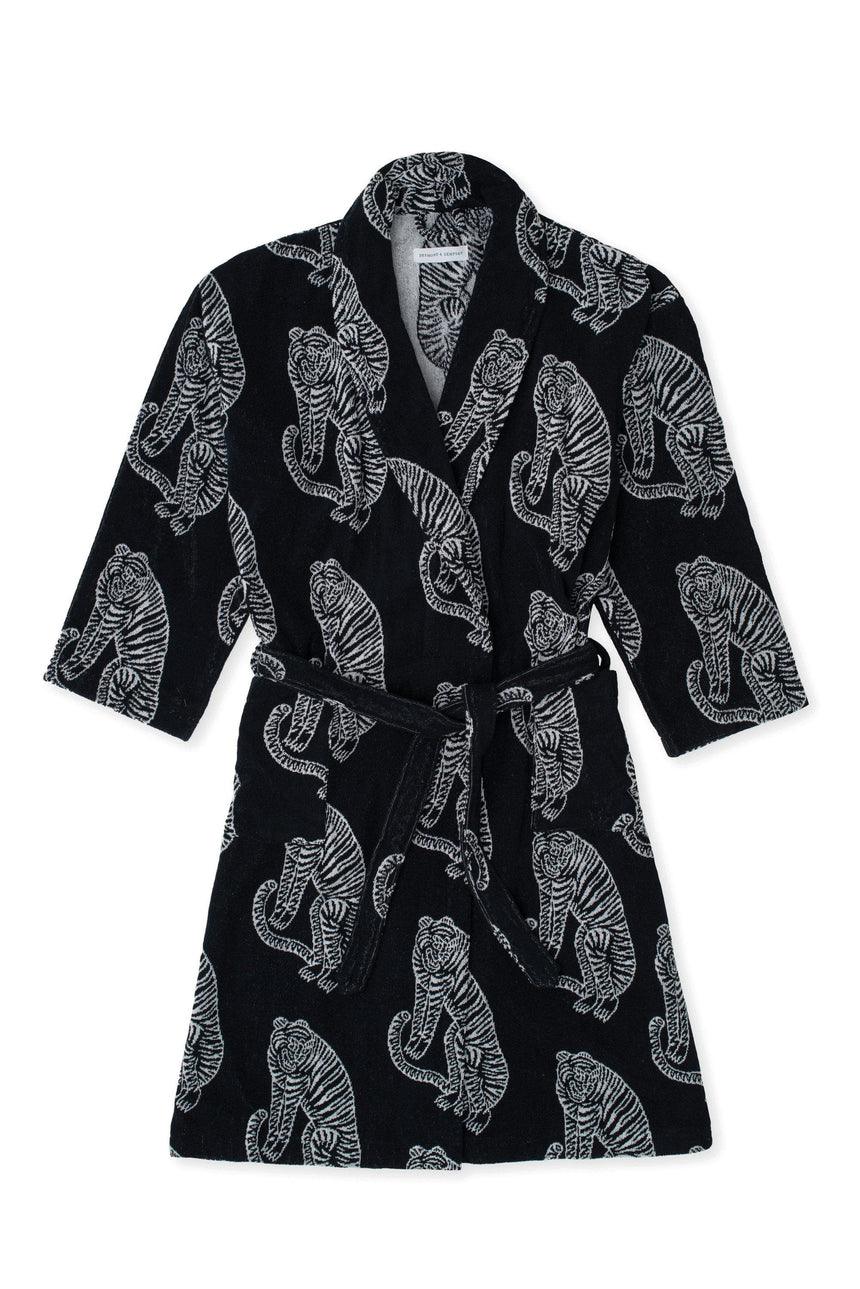 Unisex Towel Robe Sansindo Print Black Cream