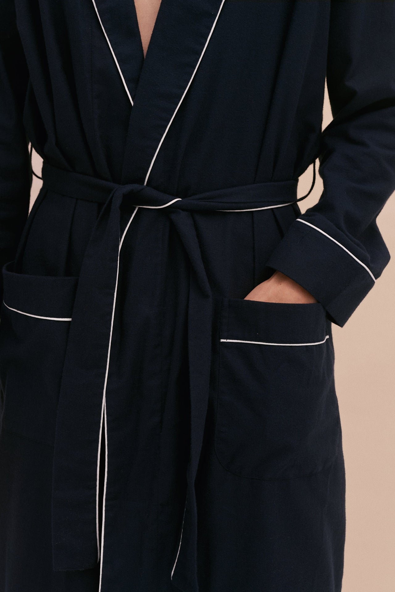 His Navy Robe  | Luxury Brushed Cotton Robe