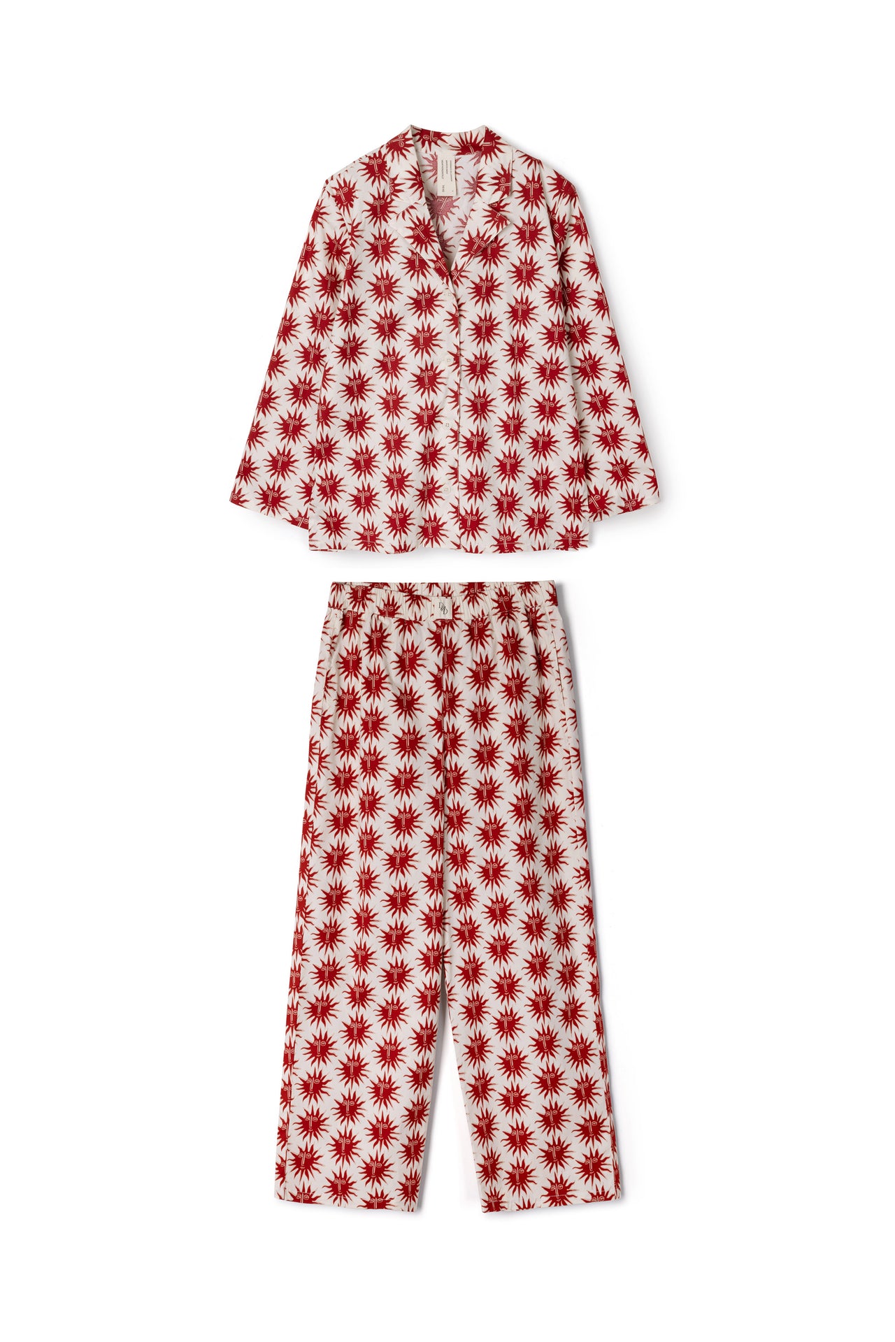 402 Long Pyjama Set Helios Cream/Red