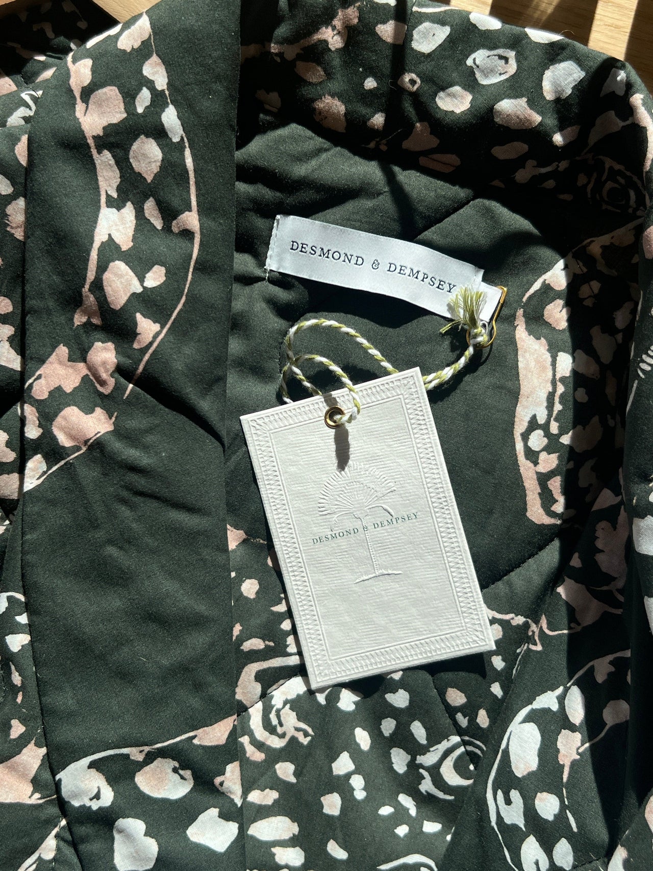 Quilted Robe The Jag Print Green