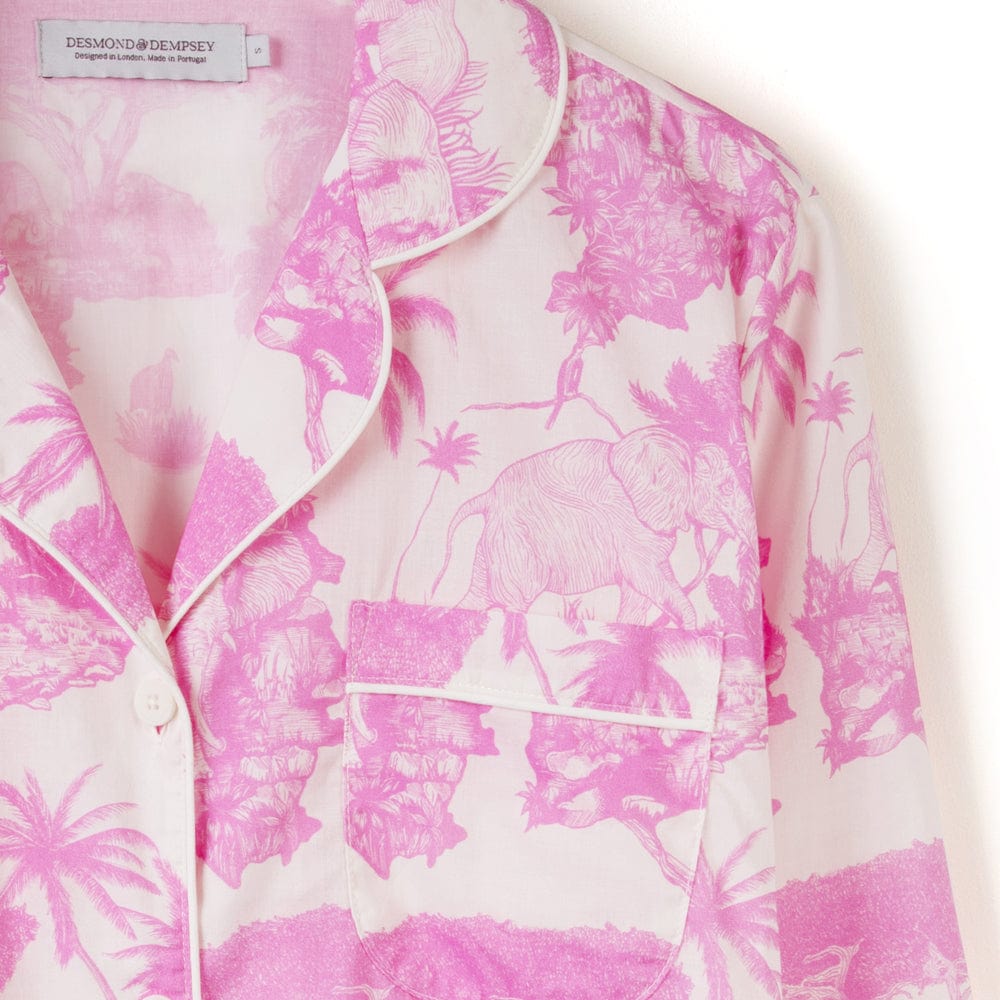 Long Pyjama Set Loxodonta Print Pink