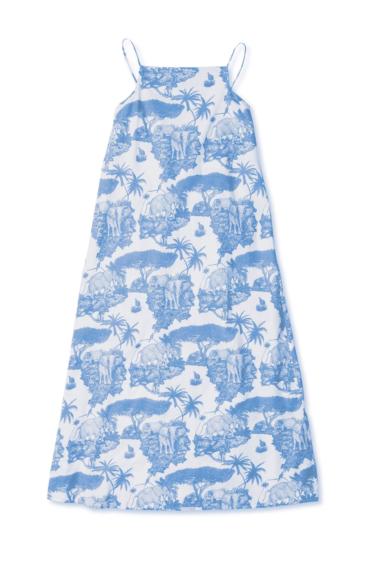 Square Nightie Loxodonta Print Blue