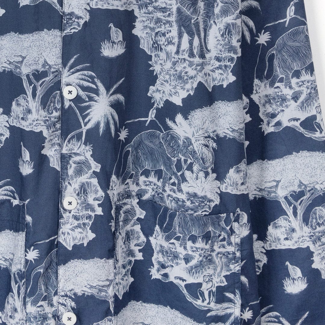 Men’s Pocket Pyjama Set Loxodonta Print Navy