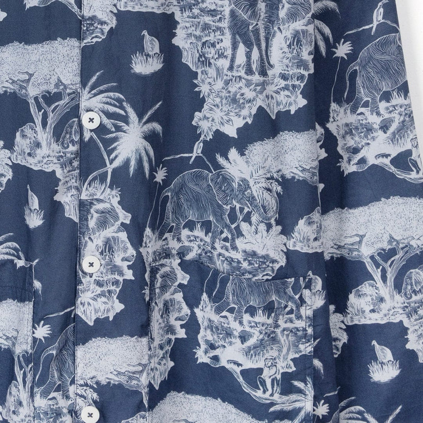 Men’s Pocket Pyjama Set Loxodonta Print Navy