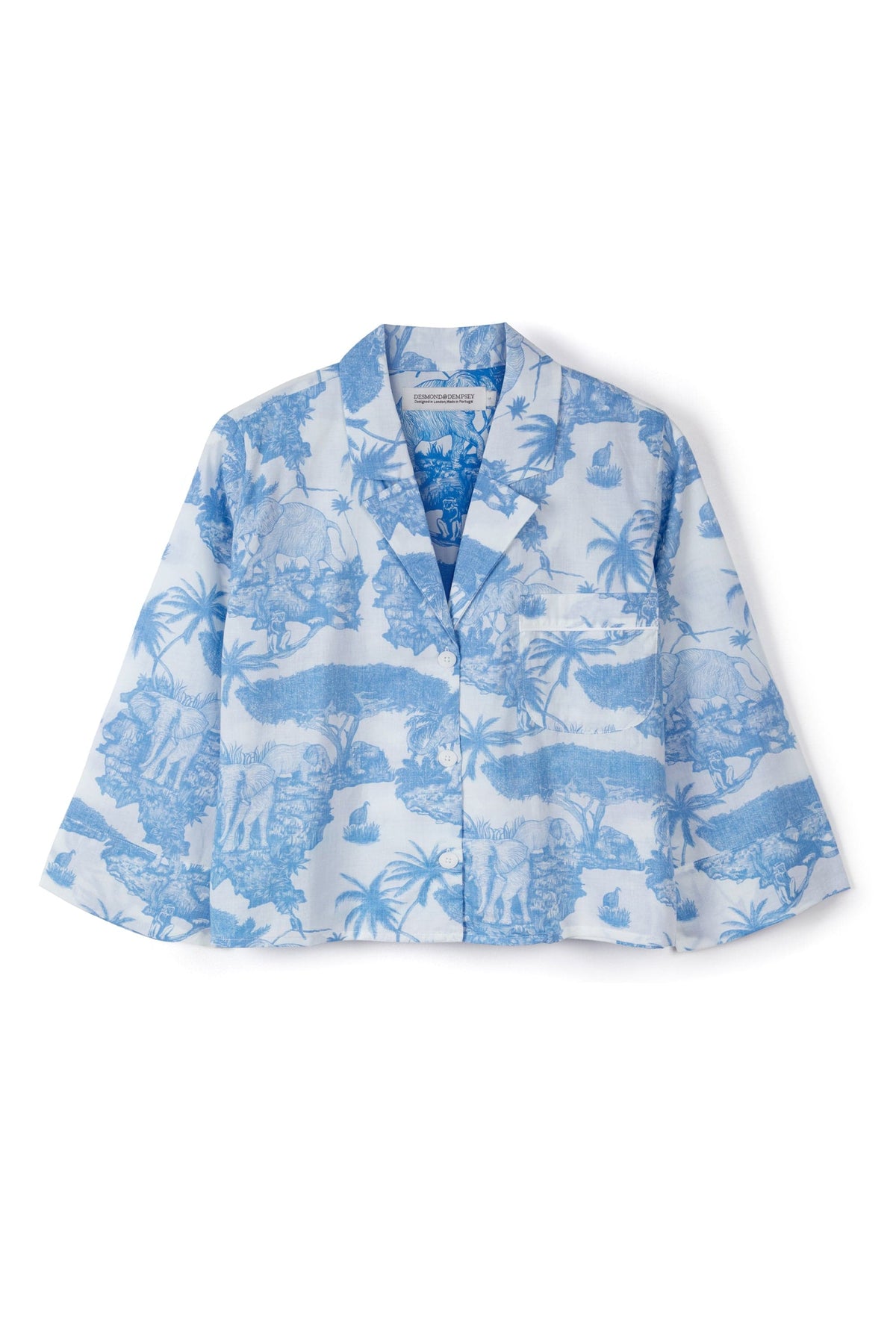 Boxy Shirt Loxodonta Print Blue
