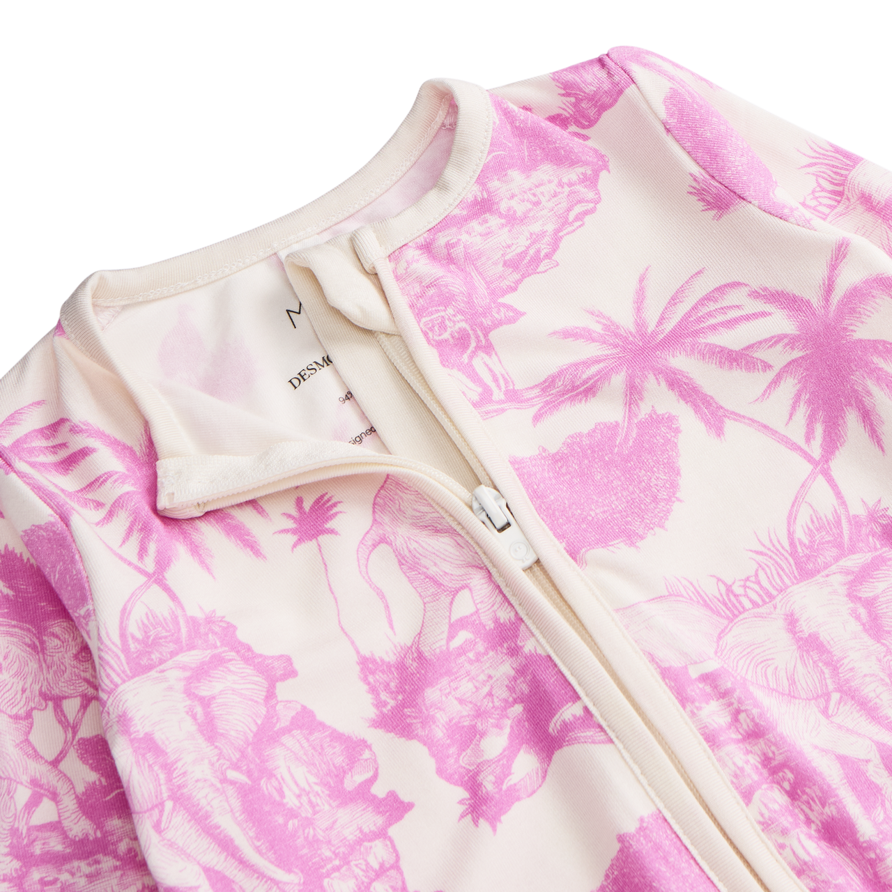 MORI x D&D Clever Zip Sleepsuit Loxodonta Pink