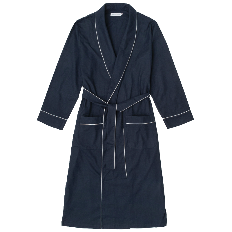 Men's Wrap Robe Idle Hands Mocha Linen