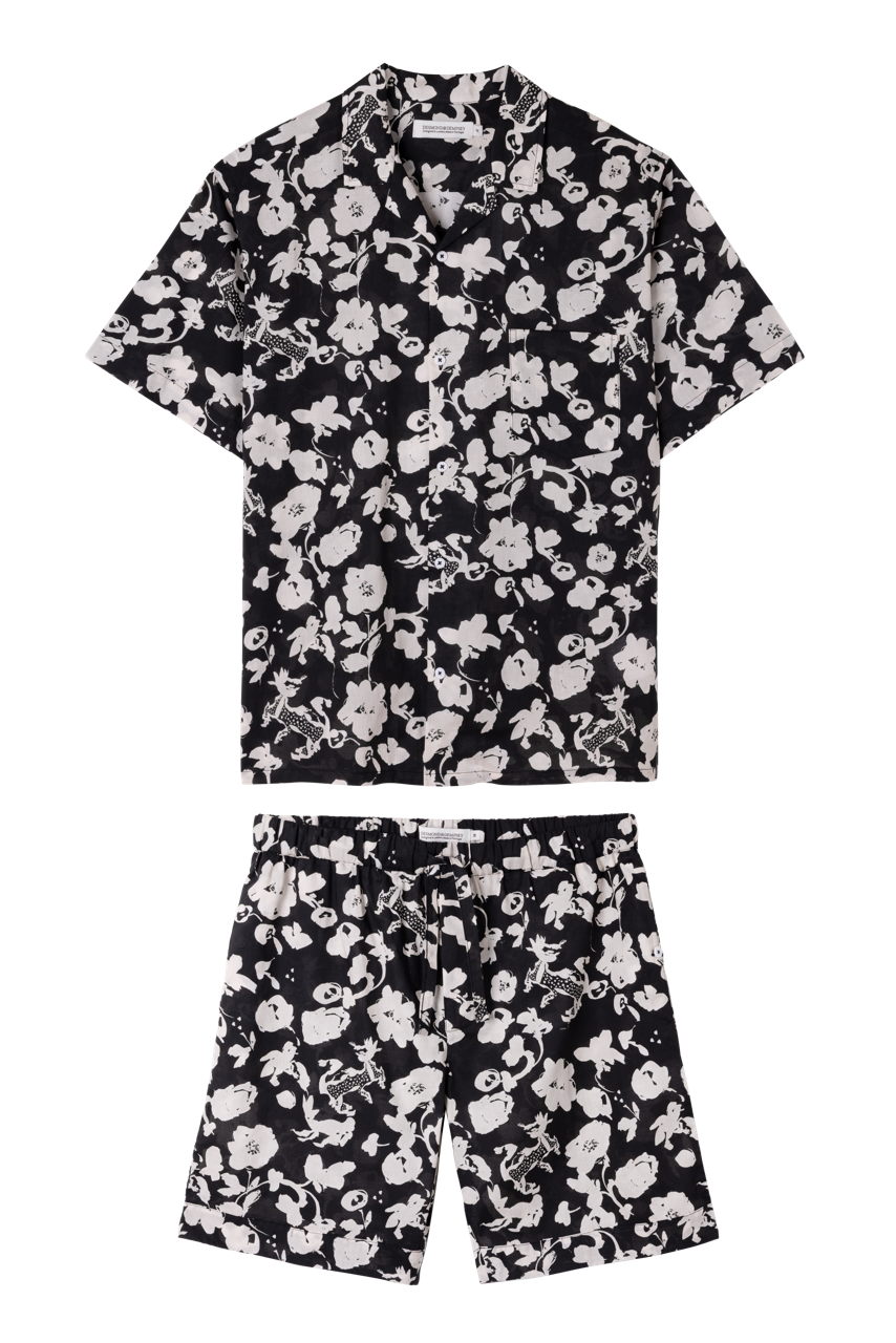 Men’s Cuban Pyjama Set Bunny Black/Cream