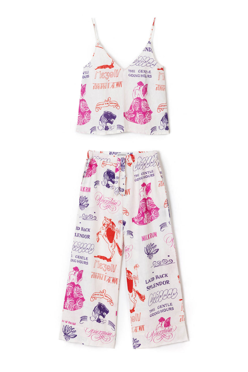 Cami &amp; Wide Leg Sprezzatura Linen Multi