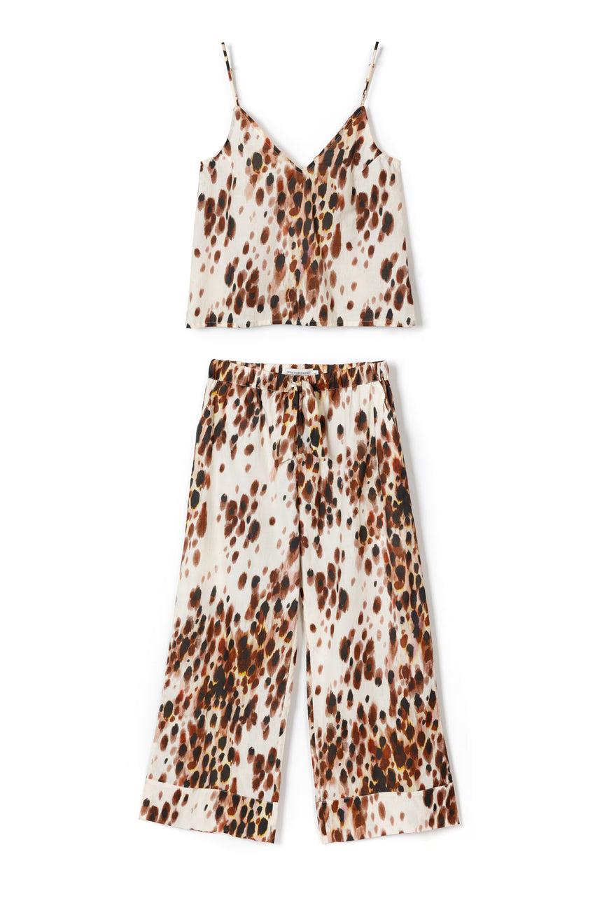 Cami &amp; Wide Leg Leopard Brown