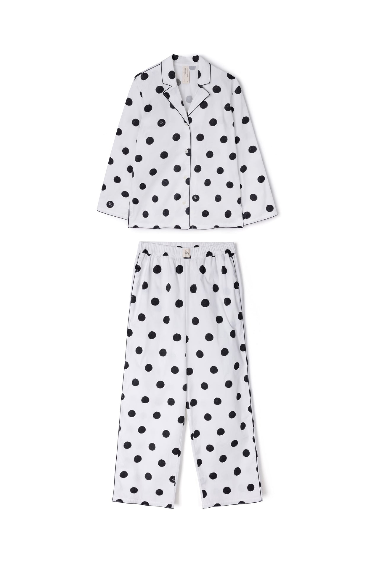402 Long Pyjama Set Dot White/Black