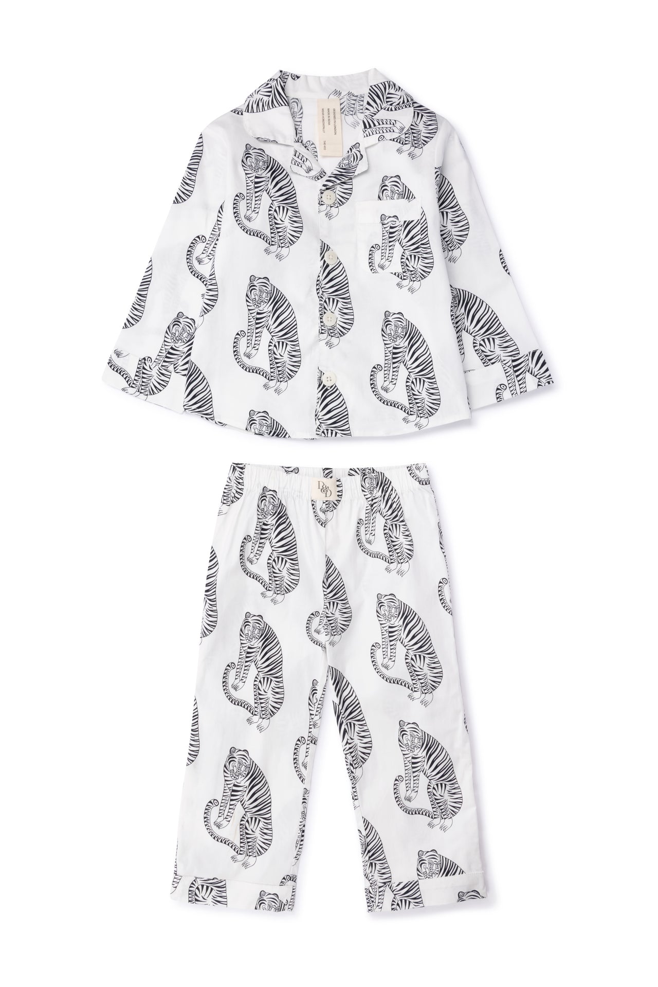 Kids 402 Long Pyjama Set Sansindo White/Black