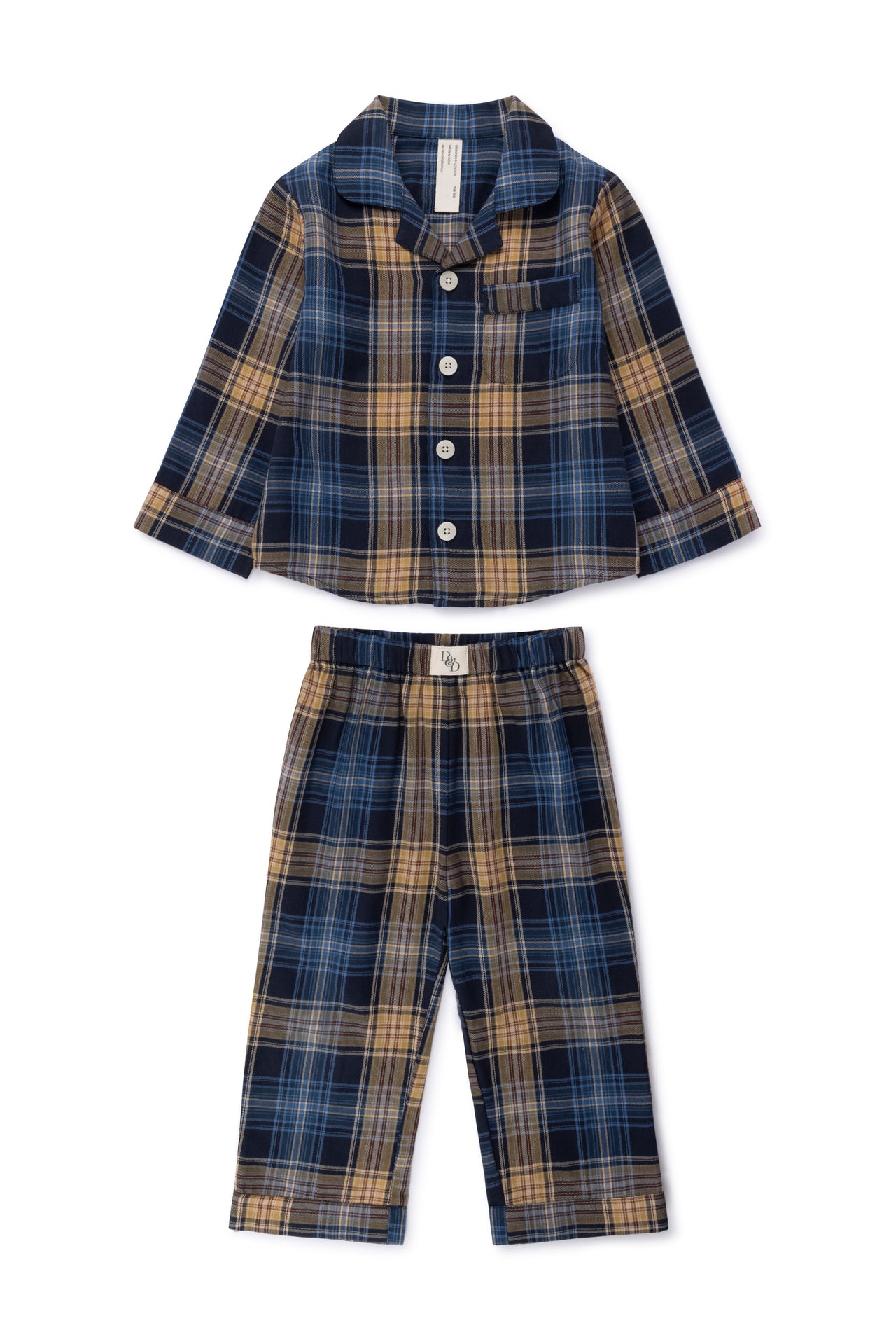 Kids 402 Long Pyjama Set Lightweight Flannel Navy
