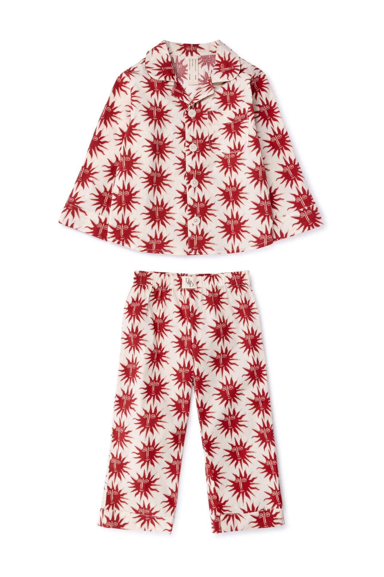 Kids 402 Long Pyjama Set Helios Cream/Red