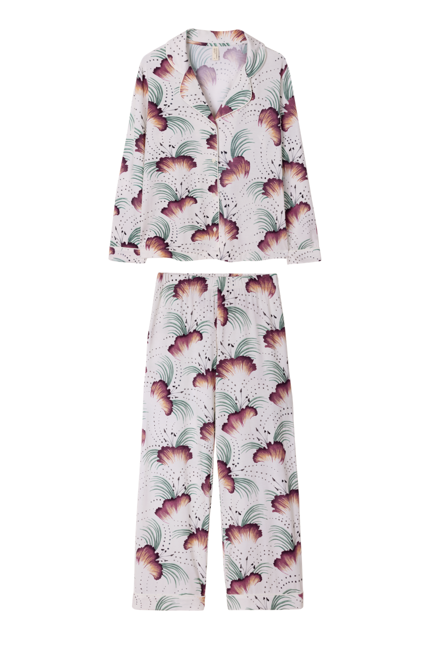 Lyocell Jersey Long Pyjama Set Tigerlily Cream