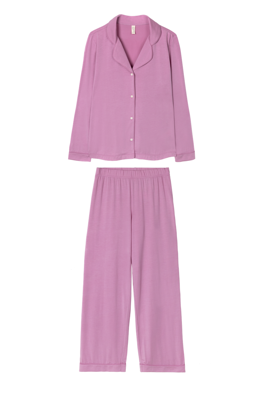 Lyocell Jersey Long Pyjama Set Pink