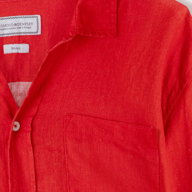 Lounge Shirt Red Linen