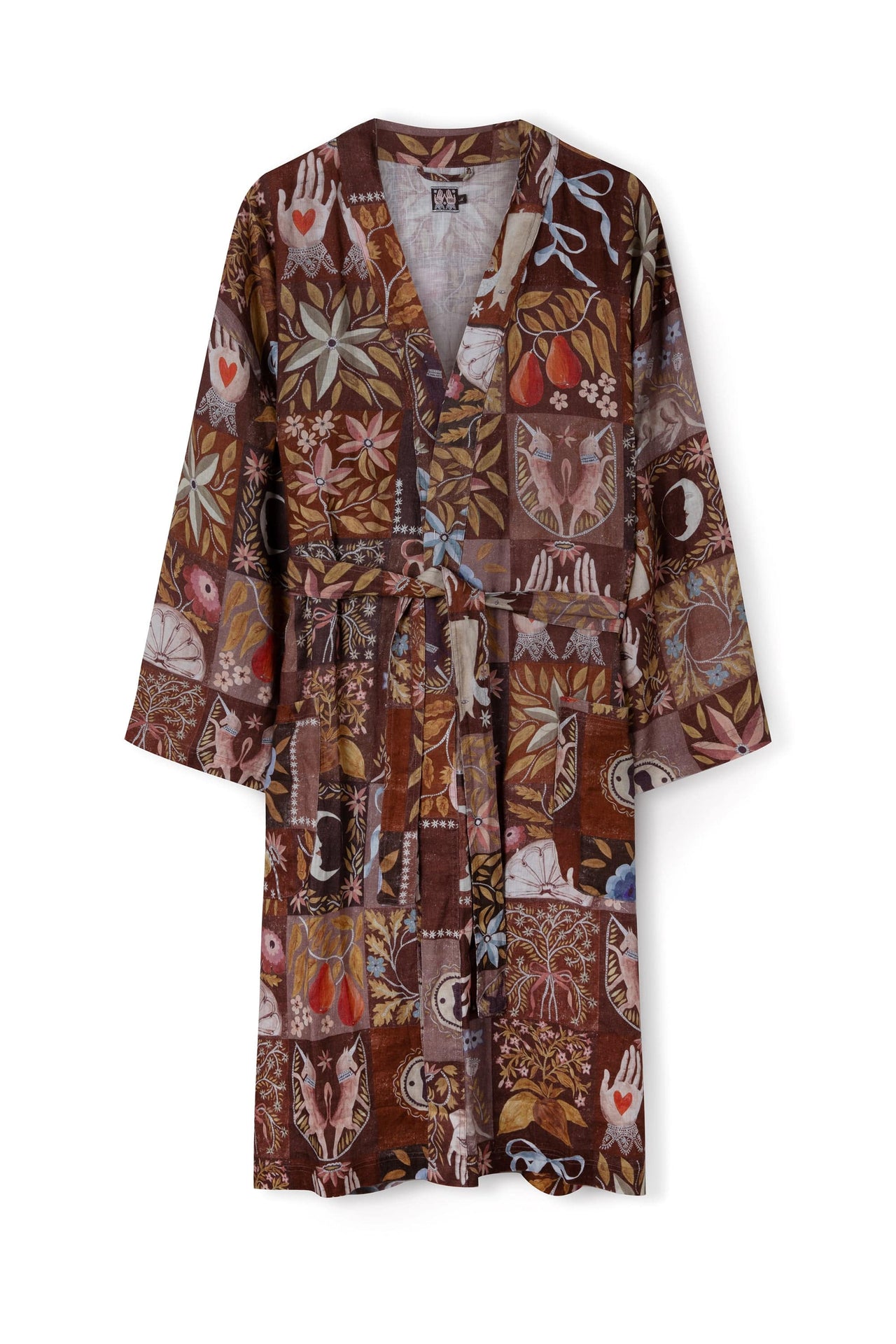 Men's Wrap Robe Idle Hands Mocha Linen