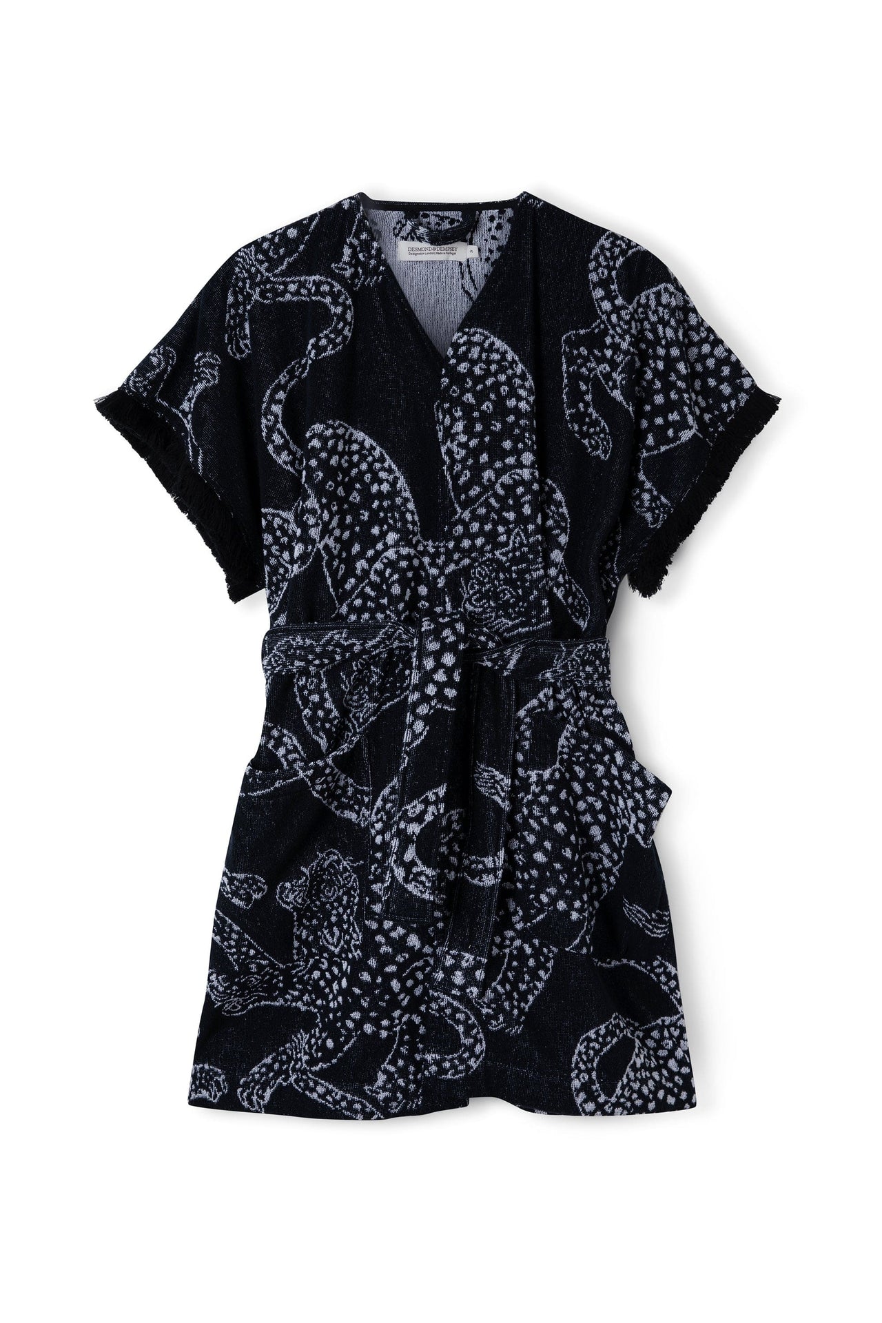 Short Towel Robe The Jag Print Black