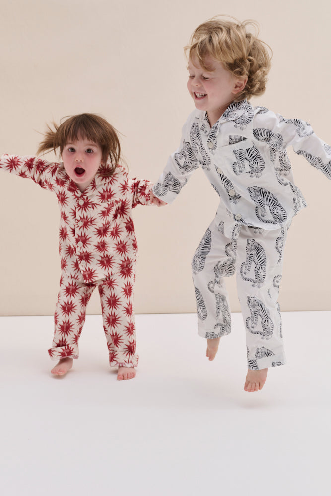 Kids 402 Long Pyjama Set Sansindo White/Black